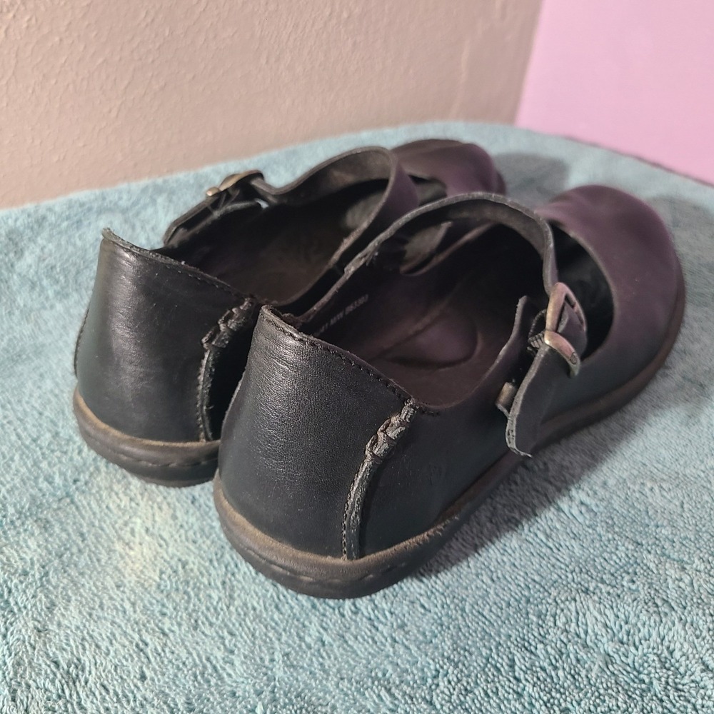 Born Mary‎ Jane Flats Black Leather Buckle Comfort Shoes Women 9.5M - Picture 5 of 10
